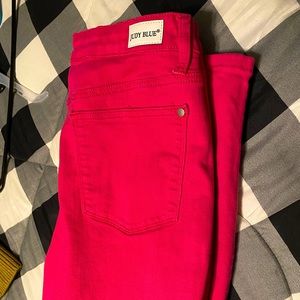 Hot pink skinny jeans